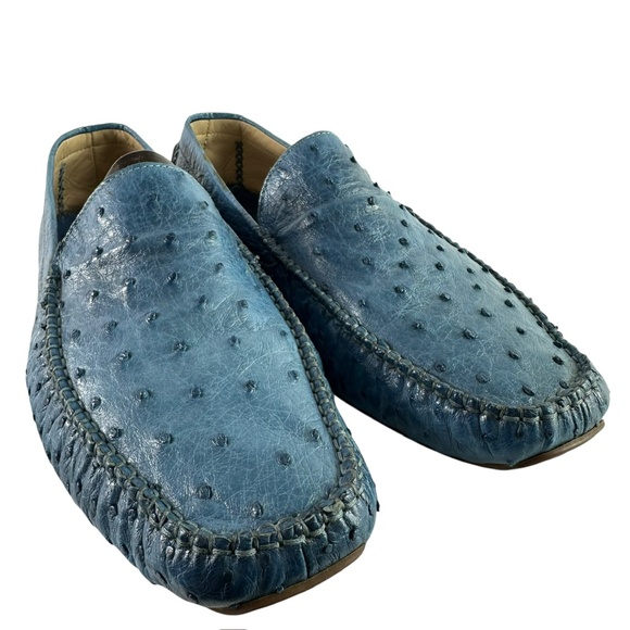Genuine Aldo Brue Blue Genuine Walking Pillow Ostrich Driving Shoes Size 10 main image 4
